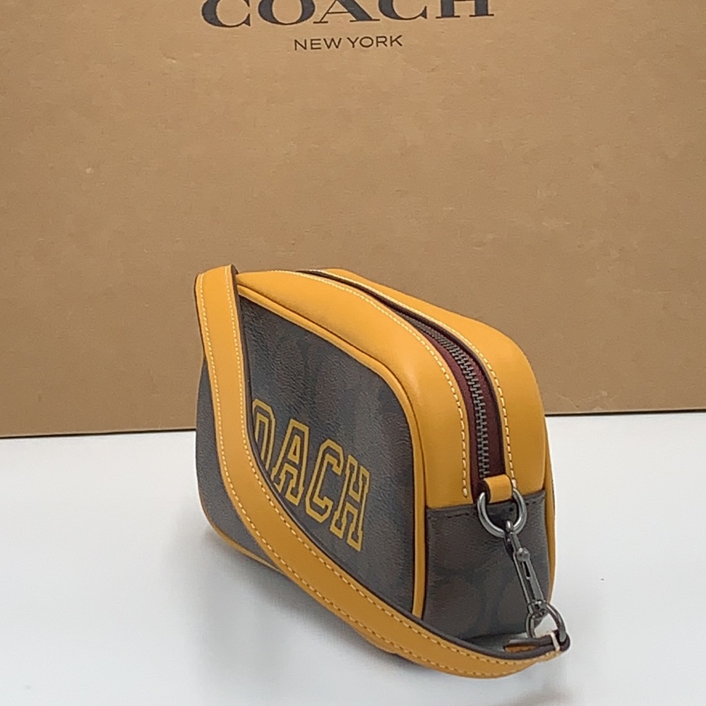 COACH Jamie Wristlet In Signature Canvas With Varsity Motif - Picture 8 of 16